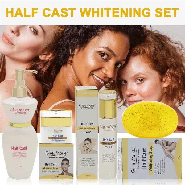 Revitalize with Gluta Master Half Cast Glutathione Female Skin Care Set. Transform melanin for a luminous, flawless complexion. Unveil your radiant beauty!